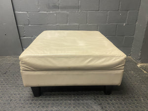Genuine Beige Leather Ottoman -REDUCED - PRICE DROP