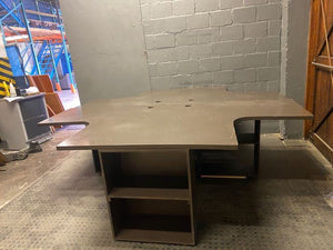 4 Way Dark Cluster Desk with Shelves -REDUCED