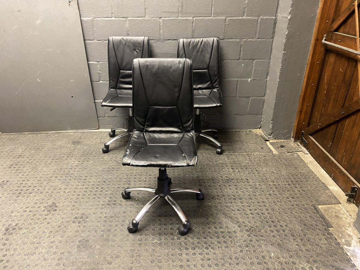 Pleather office chairs with no arms - PRICE DROP