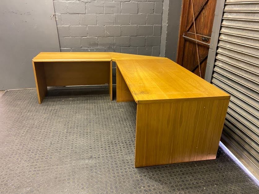 Large Oak L Shaped Desk - PRICE DROP