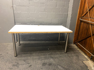 White Simple Table(Steel Legs)