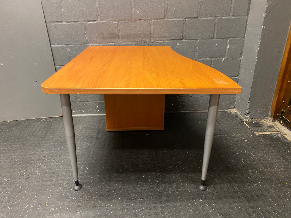 Small Oak Desk With Credenza (RHS)