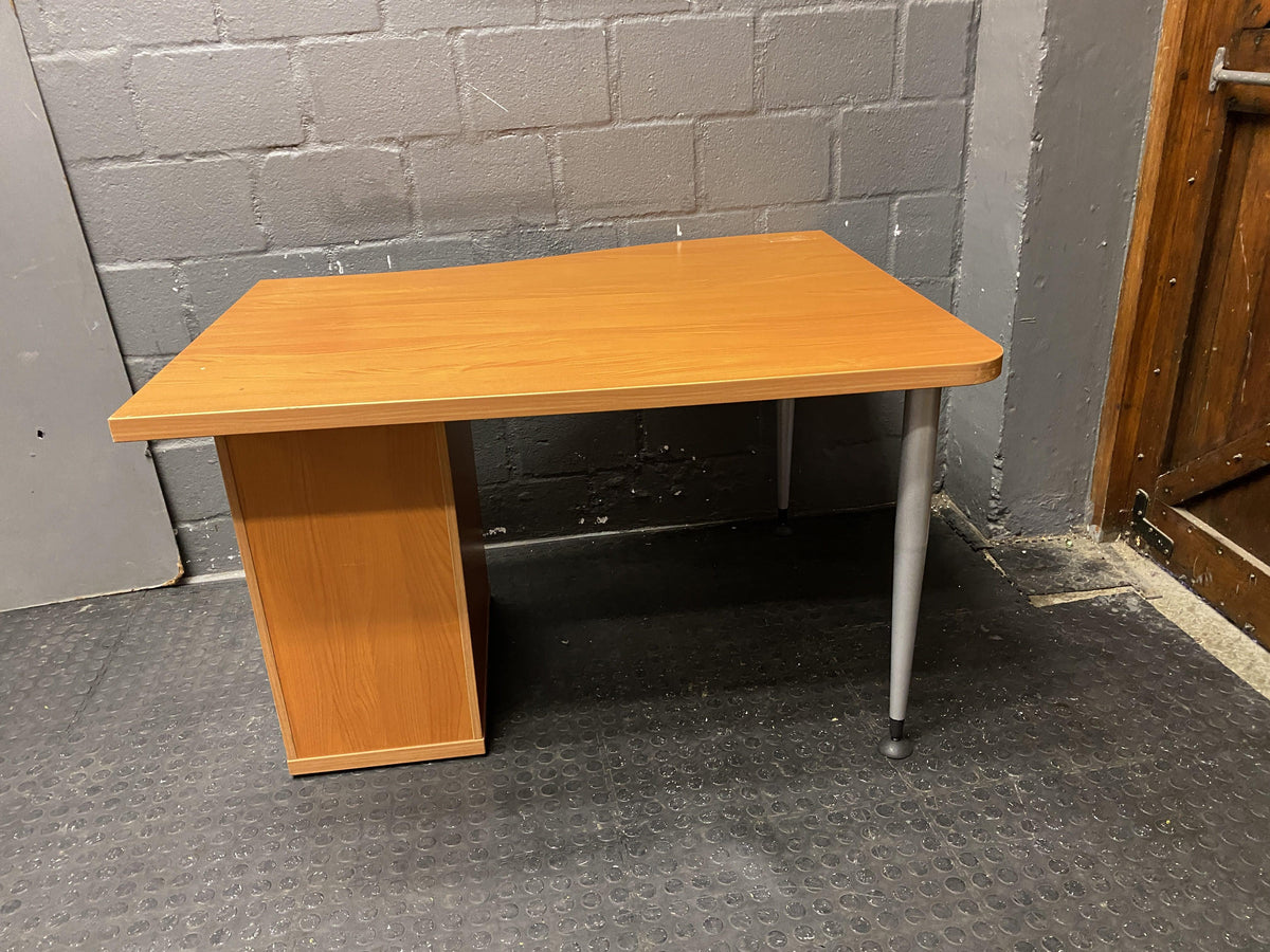Small Oak Desk With Credenza (RHS)