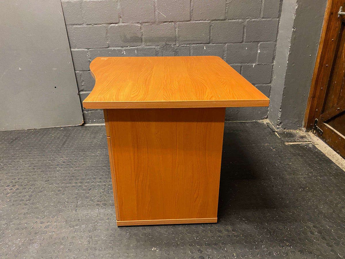 Small Oak Desk With Credenza (RHS)