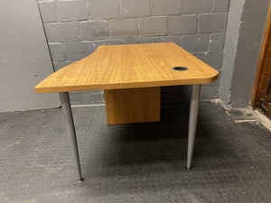 Small Light Oak Desk With Credenza (Pattern)