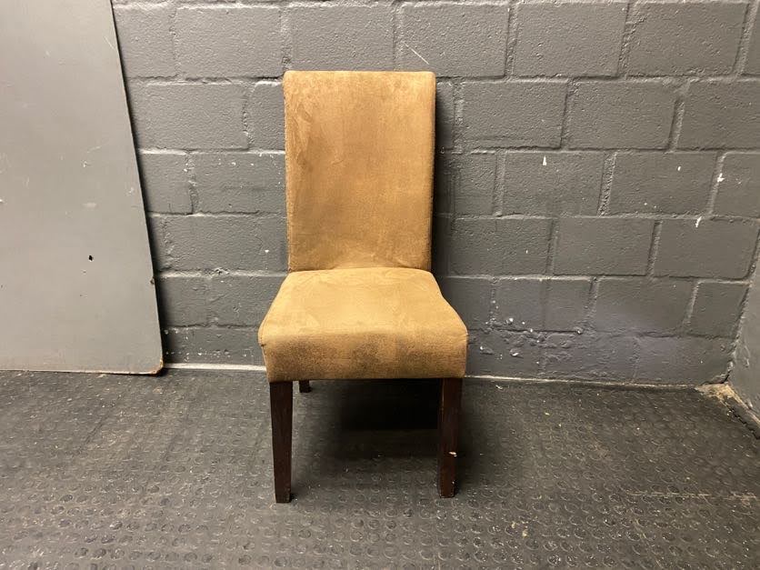 Brown Suede Dining Chairs(Arch Edge) - PRICE DROP