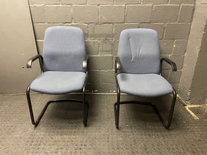 Blue Visitors Chair(Black Arms) - PRICE DROP