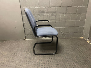 Blue Visitors Chair(Black Arms) - PRICE DROP