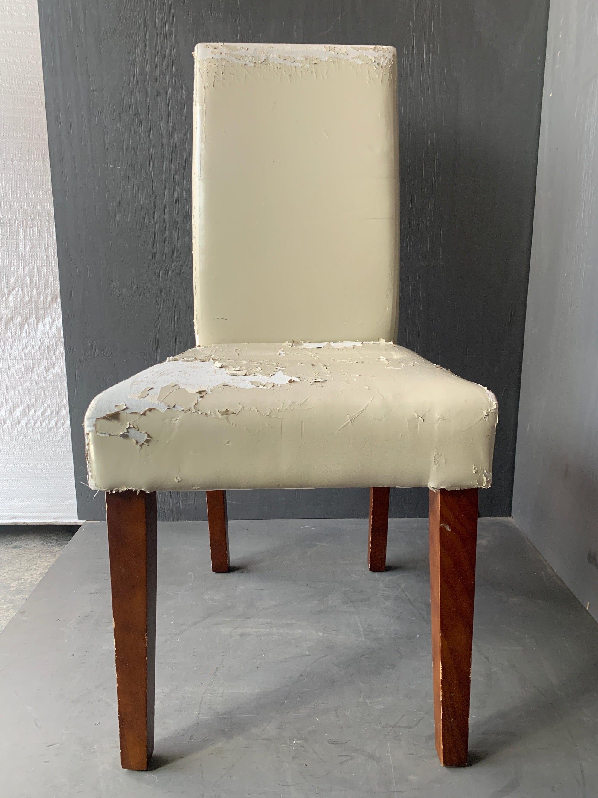 White Dining Chair (needs upholstering) - PRICE DROP