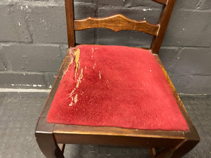 Wooden Red Seat Dining Chair - PRICE DROP