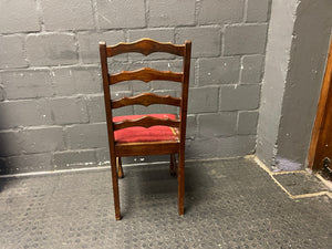 Wooden Red Seat Dining Chair - PRICE DROP