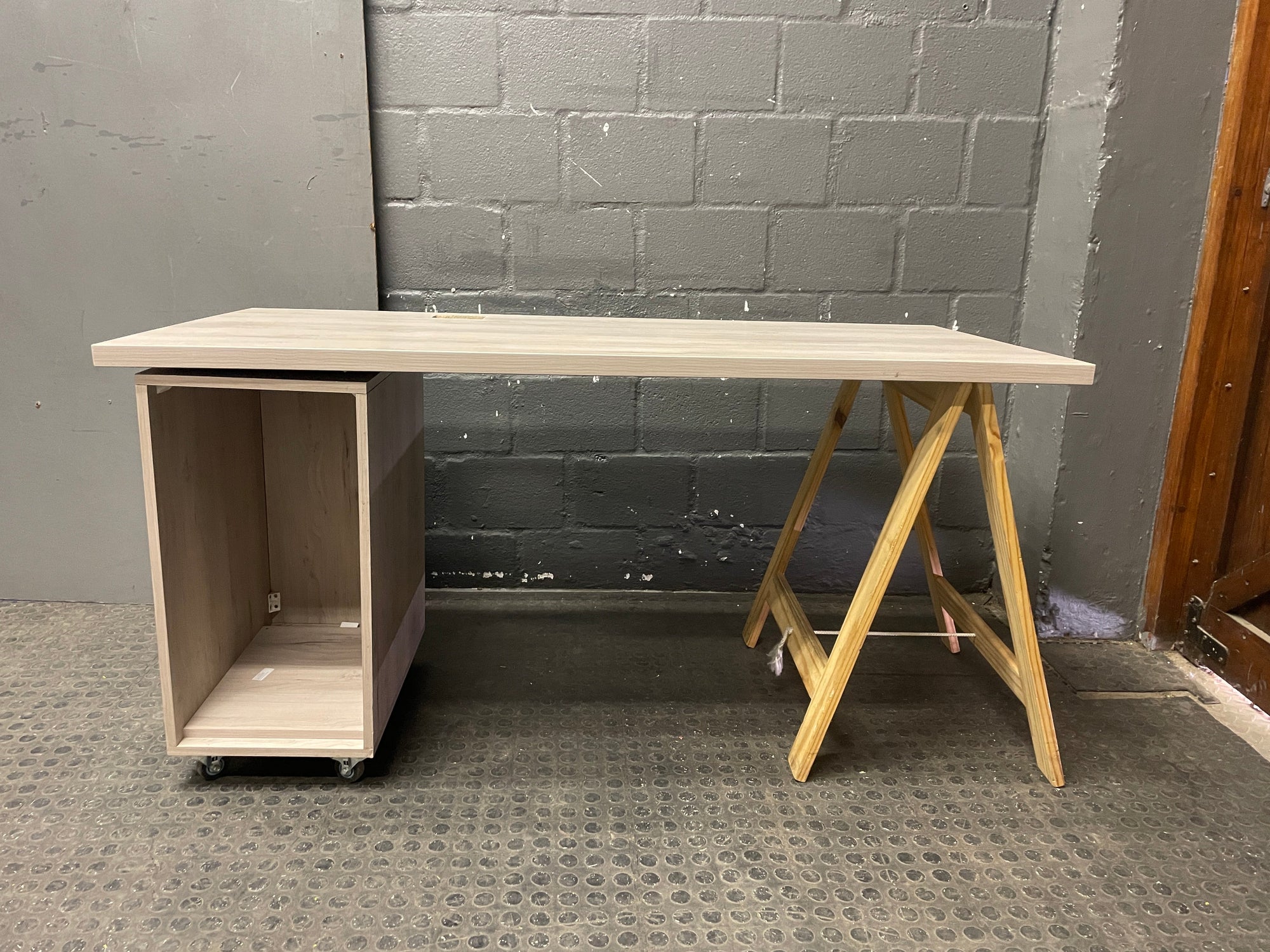 Table On Trestle &amp; PC Box - PRICE DROP