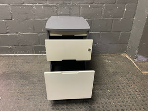 Grey 2 Drawer Filing Cabinet(On Wheels) - PRICE DROP