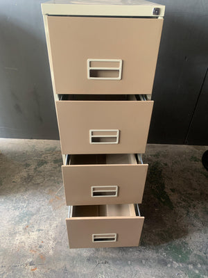 Beige Steel Filing Cabinet (Cream Handles)
