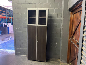 4 Door Dark Wood Display Cabinet - no glass