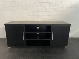 Black TV Stand with 2 Side Cupboards - PRICE DROP