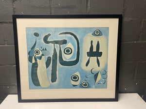 Joan Miró "The Red Sun Gnaws at the Spider" Print - Framed