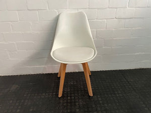 White Dining Chair (Wooden Legs) - PRICE DROP