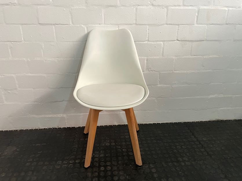 White Dining Chair (Wooden Legs) - PRICE DROP