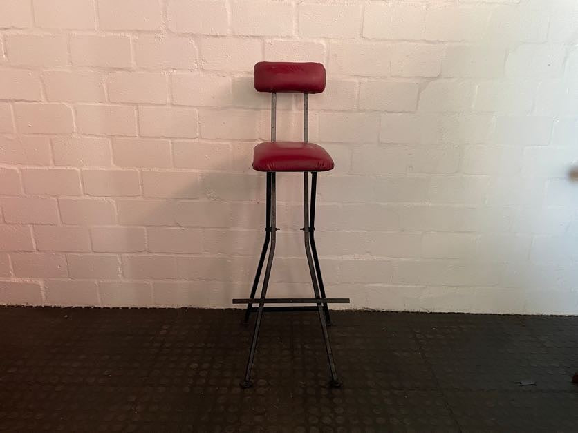 Maroon Steel Folding Stool(Torn) - PRICE DROP