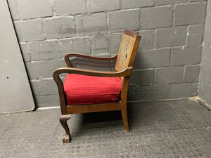 Antique Wooden 1 Seater Arm Chair(Torn)