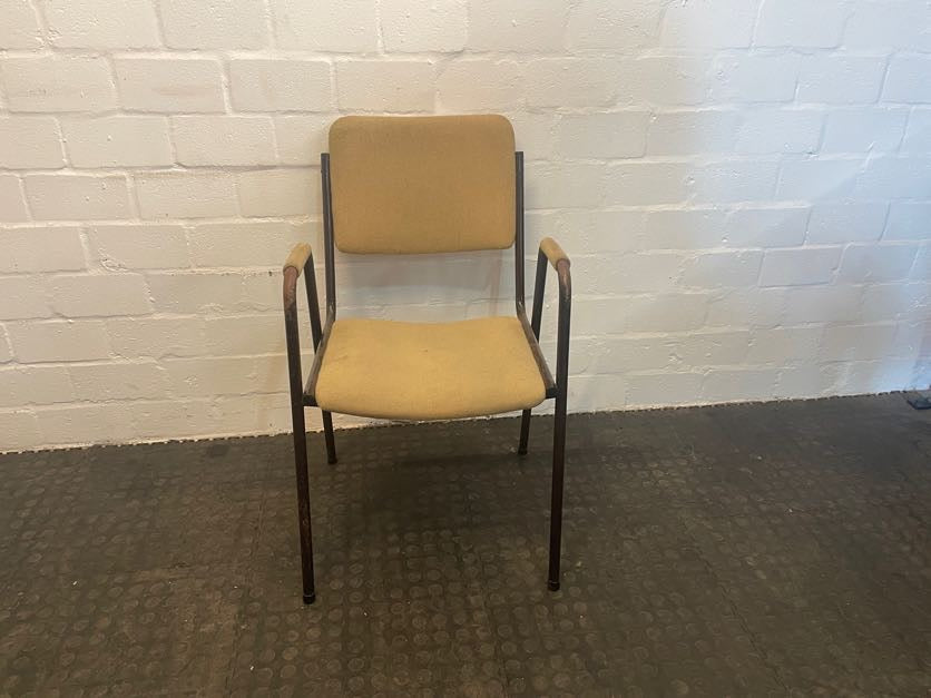 Cream Steel Visitors Arm Chair - PRICE DROP