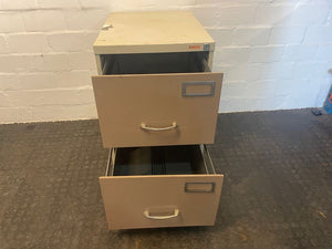 Brown Metal 2 Drawer Filing Cabinet - PRICE DROP