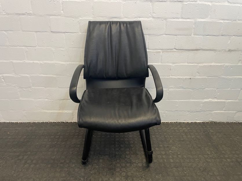 Leather Like Black Vistors Chair - PRICE DROP