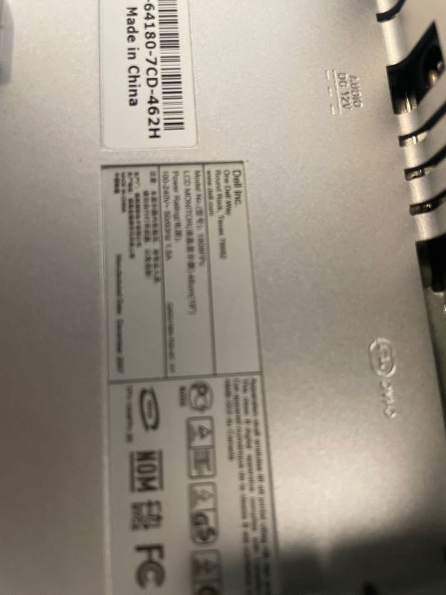 Dell 19inch PC Monitor Silver & Black