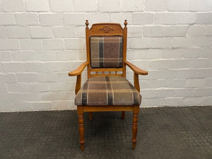 Oak Print Dining Chair With Arms - PRICE DROP