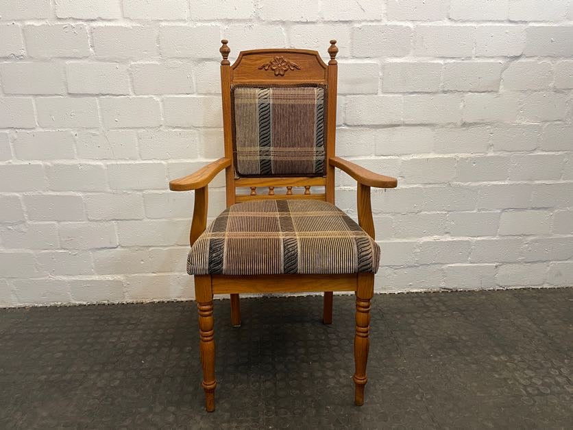 Oak Print Dining Chair With Arms - PRICE DROP