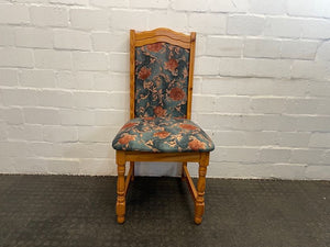 Oak Flower Print Dining Chair - PRICE DROP