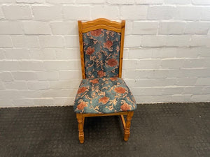 Oak Flower Print Dining Chair - PRICE DROP