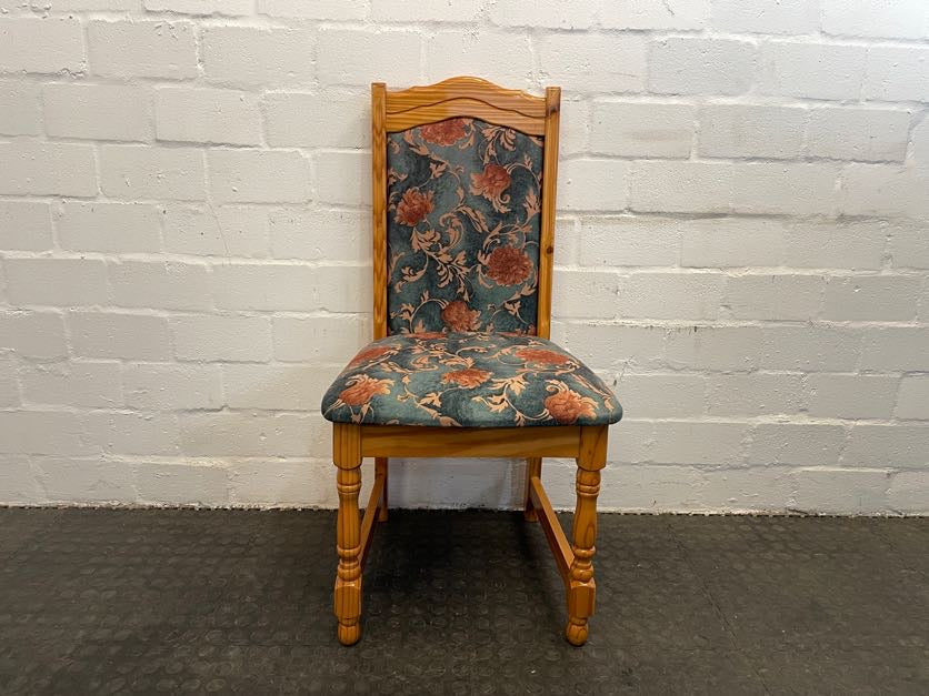 Oak Flower Print Dining Chair - PRICE DROP