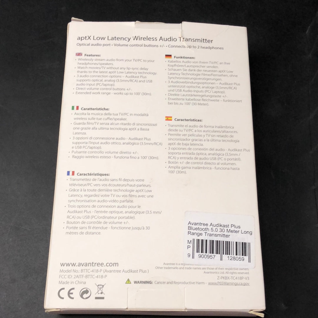 Audikast Plus Avantree Wireless Audio Transmitter