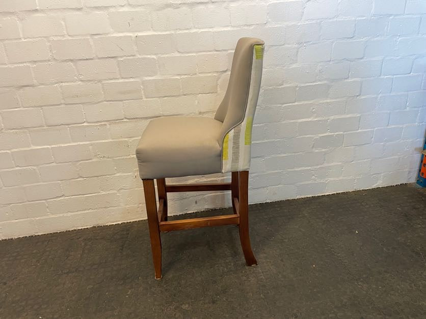 Cream &amp; Green Print Wooden Dining Chair - PRICE DROP