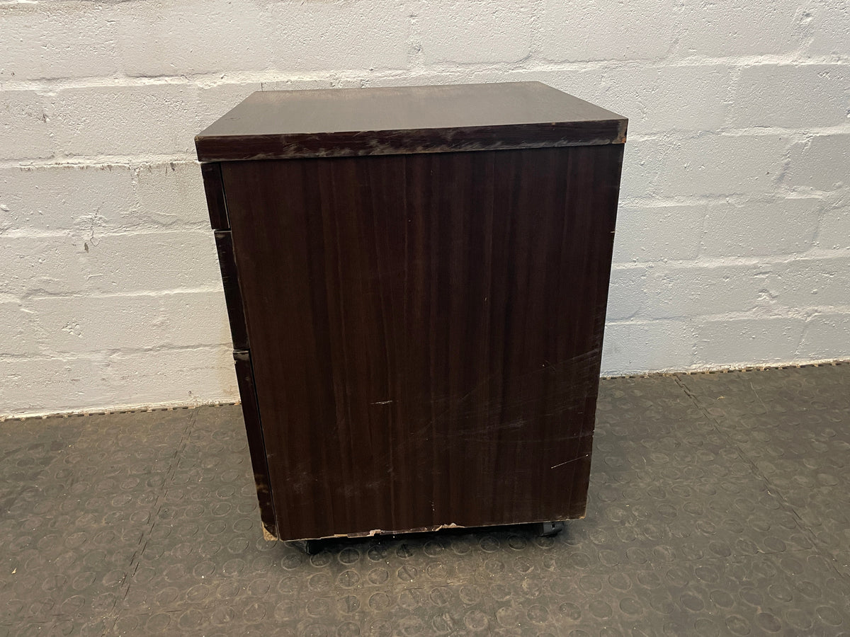 Dark 3 Drawer Pedestal (On Wheels) - PRICE DROP
