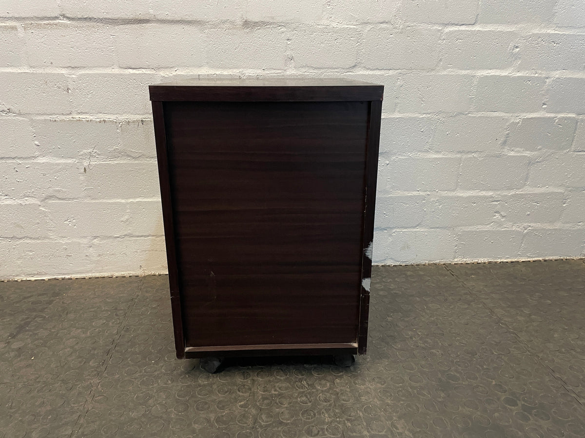 Dark 3 Drawer Pedestal (On Wheels) - PRICE DROP