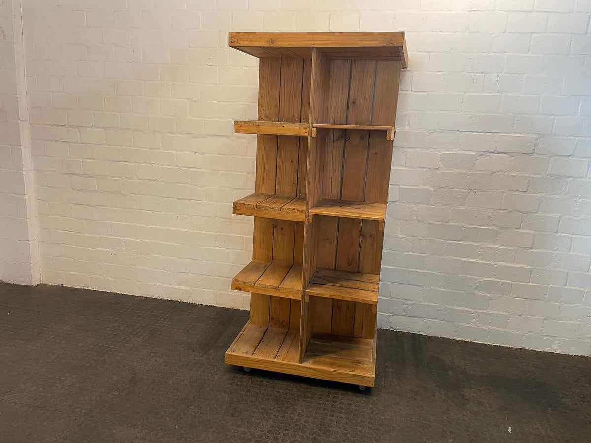 Wooden Stacking Display Cabinet On Wheels - REDUCED