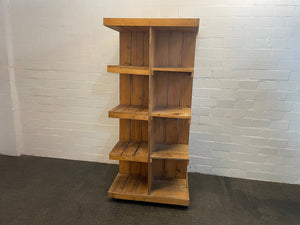 Wooden Stacking Display Cabinet On Wheels