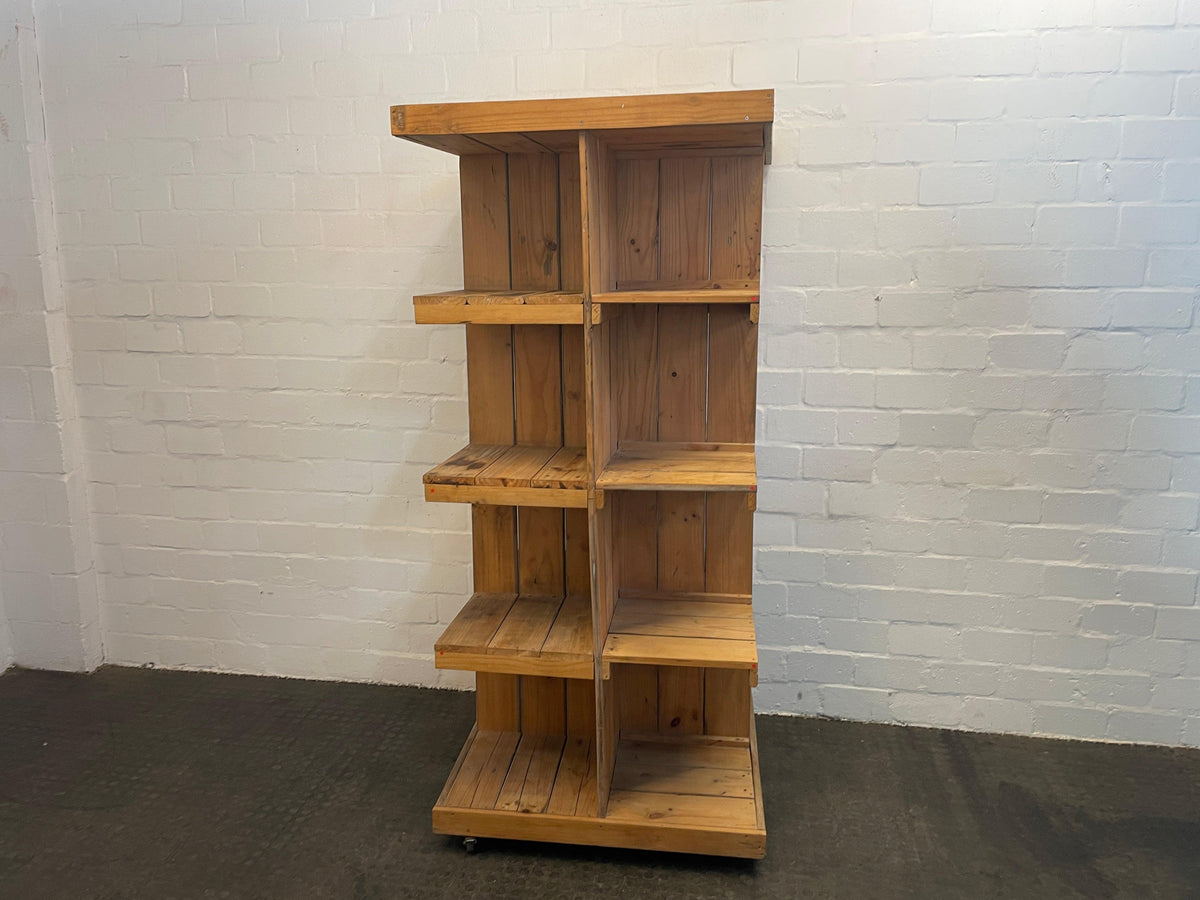 Wooden Stacking Display Cabinet On Wheels - REDUCED