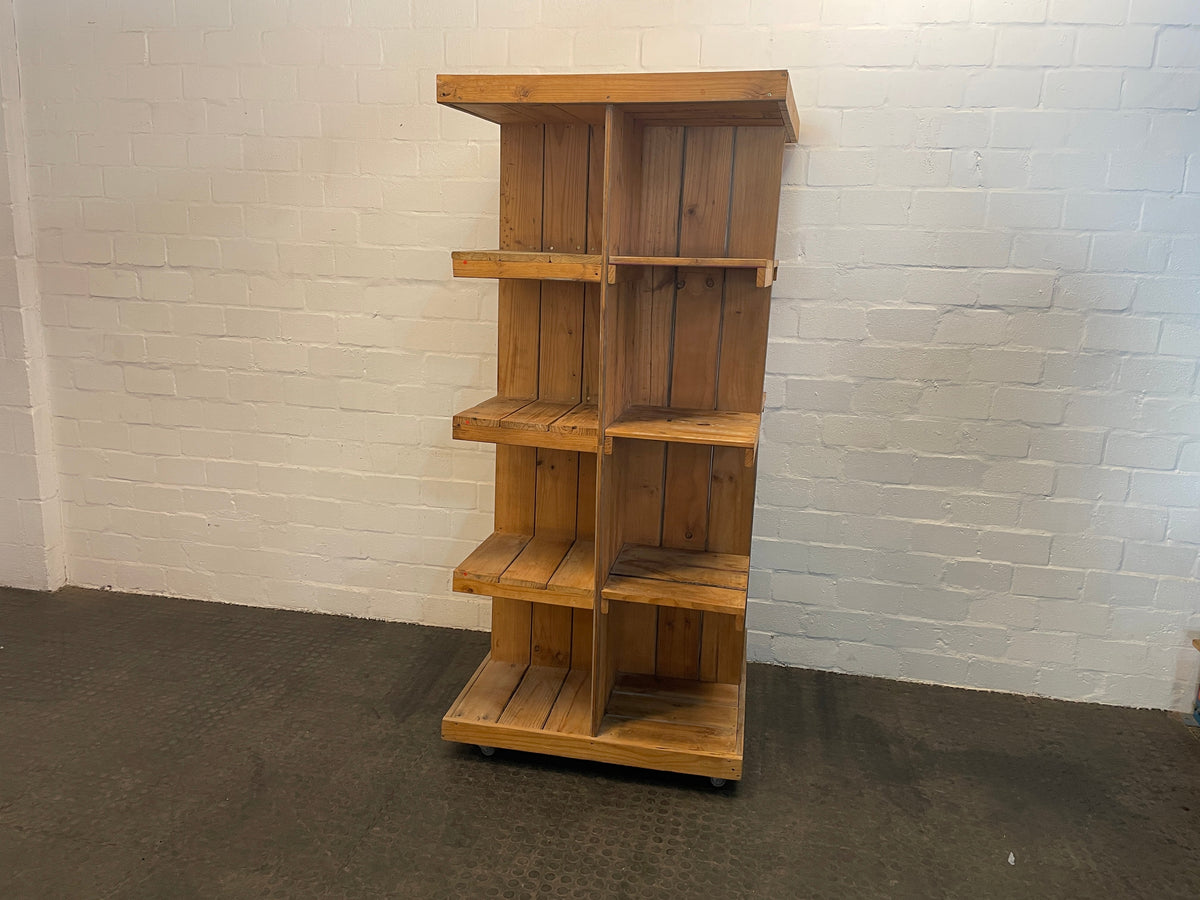 Wooden Stacking Display Cabinet On Wheels - REDUCED