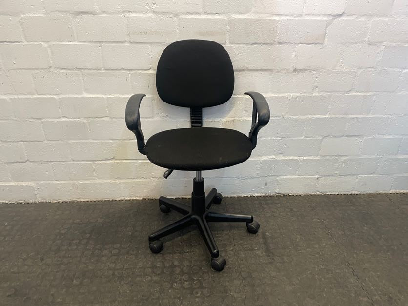 Black Typist Chair with Arm Rests