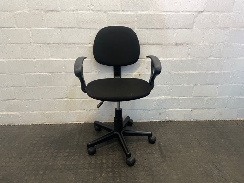 Black Typist Chair with Arm Rests