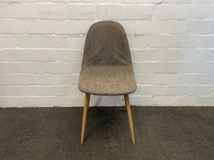 Grey Leather Wooden Dining Chair - PRICE DROP