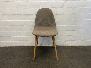 Grey Leather Wooden Dining Chair - PRICE DROP