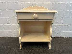 Cream 1 Drawer Bedside Table - PRICE DROP