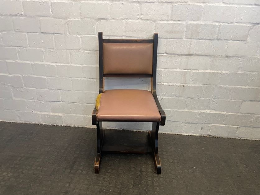 Hard Wood Brown Dining Chair (Torn) - PRICE DROP - 2ndhandwarehouse.com
