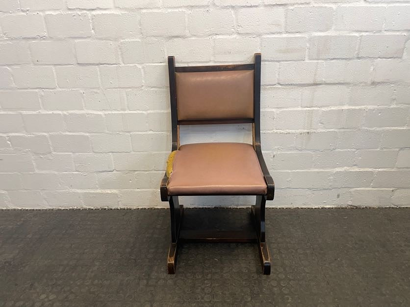 Hard Wood Brown Dining Chair (Torn) - PRICE DROP - 2ndhandwarehouse.com