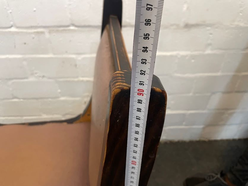 Hard Wood Brown Dining Chair (Torn Side) - PRICE DROP